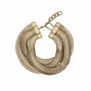 Gold plated brass bracelet made up of three chains.